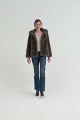 Women's brown faux fur jacket